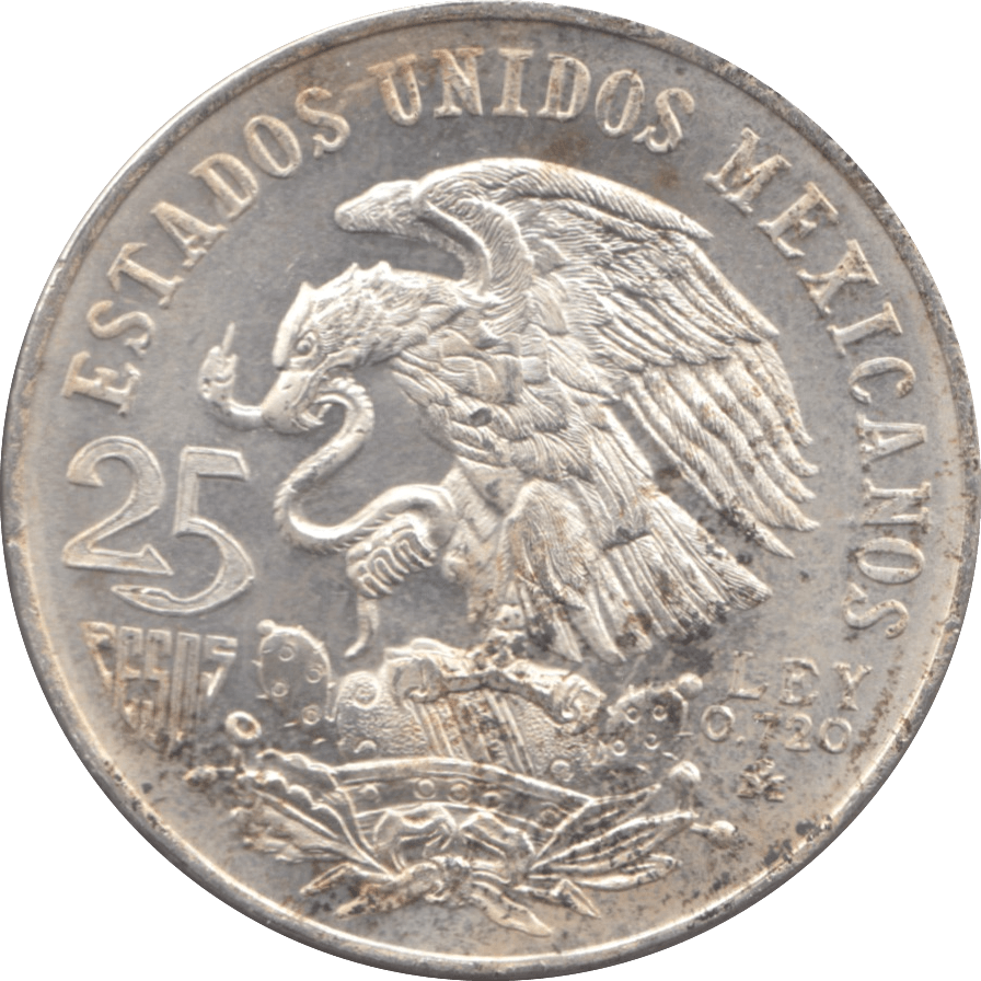 1968 MEXICO SILVER 25 PESOS - WORLD COINS - Cambridgeshire Coins
