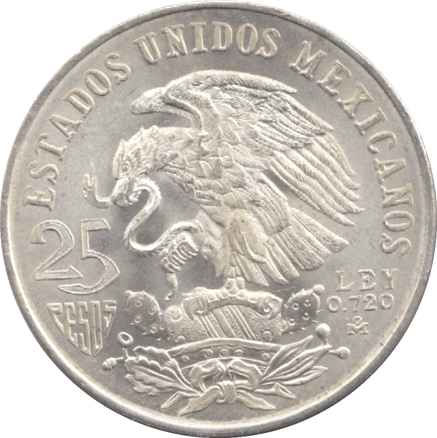1968 MEXICO SILVER 25 PESOS - WORLD SILVER COINS - Cambridgeshire Coins