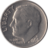 1968 ONE DIME USA - SILVER WORLD COINS - Cambridgeshire Coins