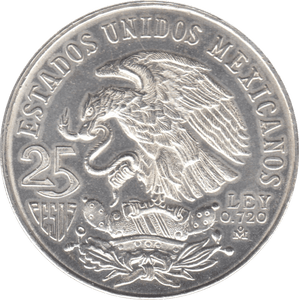 1968 SILVER 25 PESOS 1 MEXICO - SILVER WORLD COINS - Cambridgeshire Coins