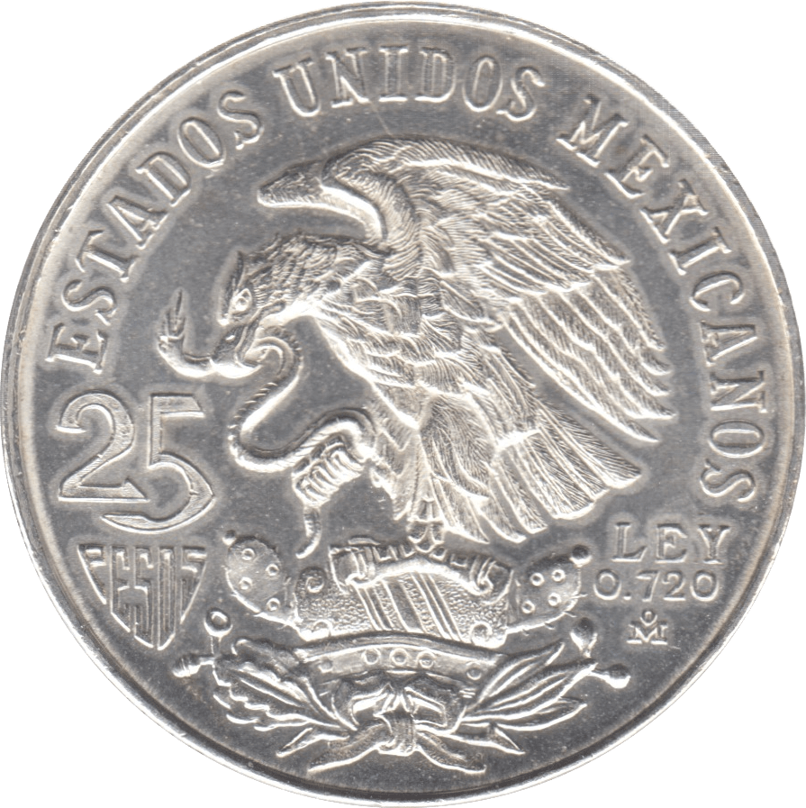 1968 SILVER 25 PESOS 1 MEXICO - SILVER WORLD COINS - Cambridgeshire Coins