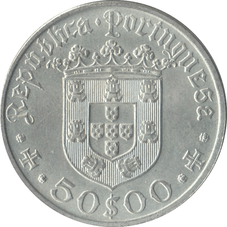 1968 SILVER 50 REIS PORTUGAL - SILVER WORLD COINS - Cambridgeshire Coins