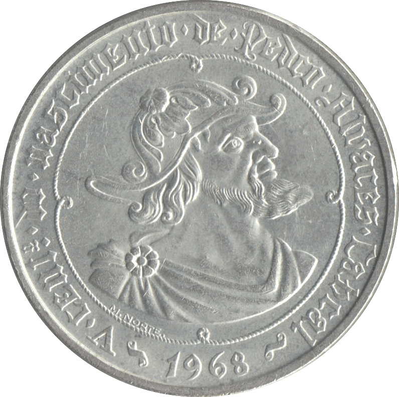 1968 SILVER 50 REIS PORTUGAL - SILVER WORLD COINS - Cambridgeshire Coins