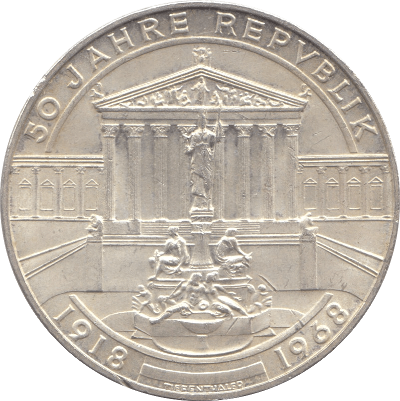 1968 SILVER 50 SCHILLING AUSTRIA - SILVER WORLD COINS - Cambridgeshire Coins
