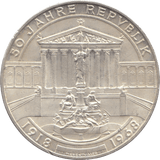 1968 SILVER 50 SCHILLING AUSTRIA - SILVER WORLD COINS - Cambridgeshire Coins