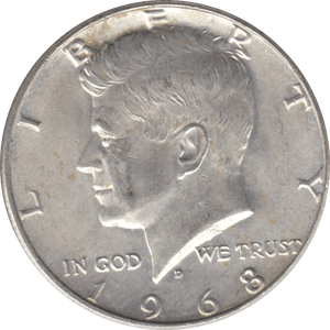 1968 SILVER HALF DOLLAR USA B - WORLD SILVER COINS - Cambridgeshire Coins