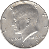 1968 SILVER HALF DOLLAR USA B - WORLD SILVER COINS - Cambridgeshire Coins