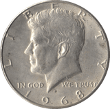 1968 SILVER HALF DOLLAR USA - SILVER WORLD COINS - Cambridgeshire Coins
