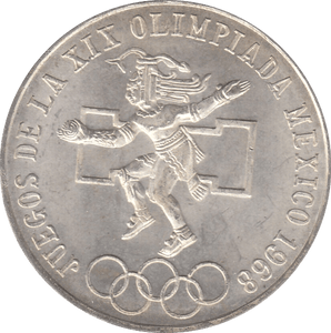 1968 SILVER MEXICO 25 PESOS - SILVER WORLD COINS - Cambridgeshire Coins