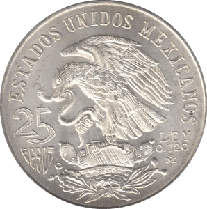 1968 SILVER MEXICO 25 PESOS - SILVER WORLD COINS - Cambridgeshire Coins