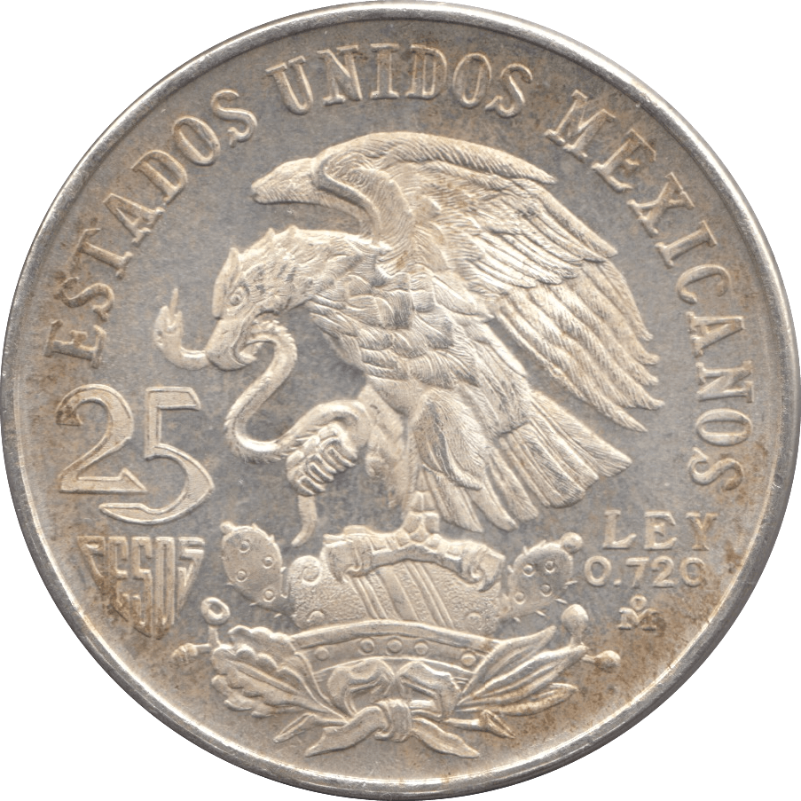 1968 SILVER OLYMPIAD 25 PESO MEXICO - WORLD COINS - Cambridgeshire Coins