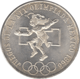 1968 SILVER OLYMPIAD 25 PESO MEXICO - WORLD COINS - Cambridgeshire Coins