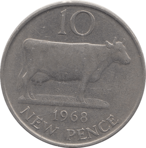 1968 TEN PENCE GUERNSEY - WORLD COINS - Cambridgeshire Coins