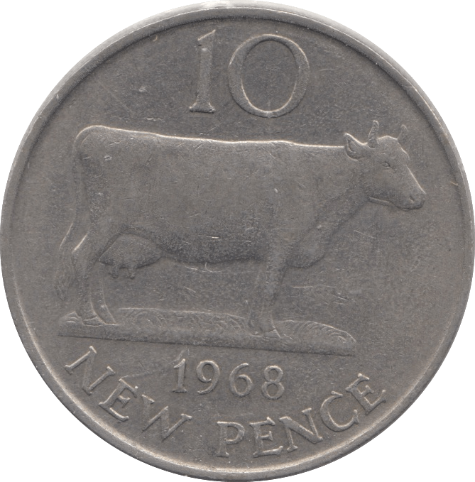 1968 TEN PENCE GUERNSEY - WORLD COINS - Cambridgeshire Coins