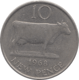 1968 TEN PENCE GUERNSEY - WORLD COINS - Cambridgeshire Coins