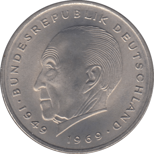 1969 2 DEUTSCHE MARK GERMANY - WORLD COINS - Cambridgeshire Coins
