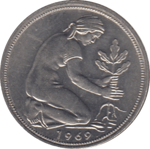 1969 50 PFENNIG GERMANY - WORLD COINS - Cambridgeshire Coins