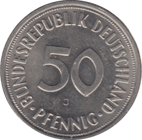 1969 50 PFENNIG GERMANY - WORLD COINS - Cambridgeshire Coins