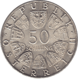 1969 AUSTRIA SILVER 50 SCHILLING - SILVER WORLD COINS - Cambridgeshire Coins
