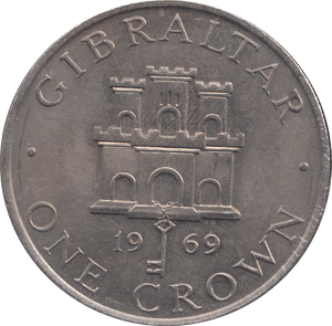 1969 GIBRALTAR ONE CROWN - WORLD COINS - Cambridgeshire Coins
