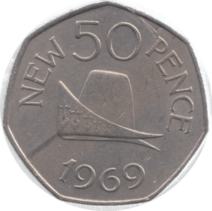 1969 GUERNSEY FIFTY PENCE - WORLD COINS - Cambridgeshire Coins
