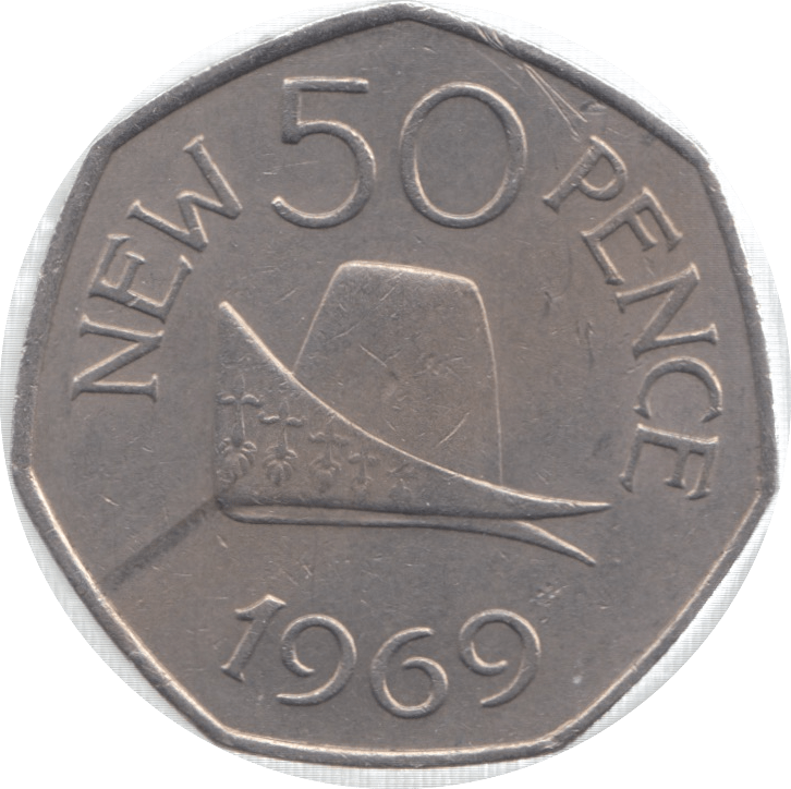 1969 GUERNSEY FIFTY PENCE - WORLD COINS - Cambridgeshire Coins