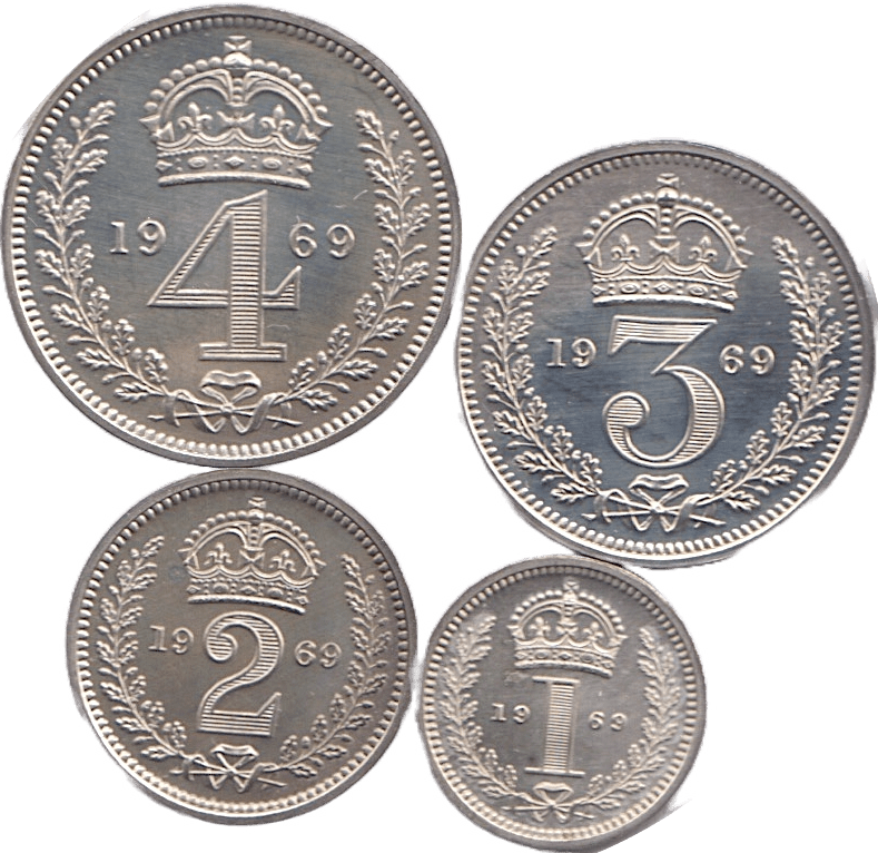 1969 MAUNDY SET ELIZABETH II - Maundy Set - Cambridgeshire Coins