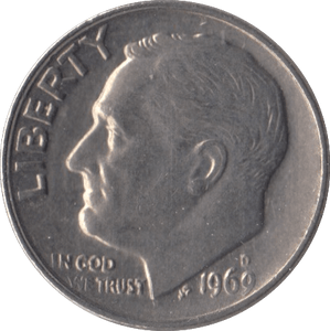 1969 ONE DIME USA - SILVER WORLD COINS - Cambridgeshire Coins