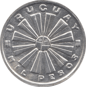 1969 SILVER 1000 PESOS URUGUAY - SILVER WORLD COINS - Cambridgeshire Coins