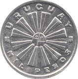 1969 SILVER 1000 PESOS URUGUAY - SILVER WORLD COINS - Cambridgeshire Coins