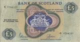 1969 THE ROYAL BANK OF SCOTLAND £5 BANKNOTE REF SCOT- 49 - SCOTTISH BANKNOTES - Cambridgeshire Coins
