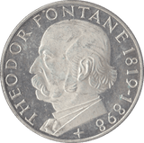 1969 THEODOR FONTANE GERMANY SILVER 5 MARKS - SILVER WORLD COINS - Cambridgeshire Coins