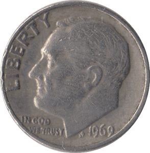 1969 USA ONE DIME - WORLD COINS - Cambridgeshire Coins