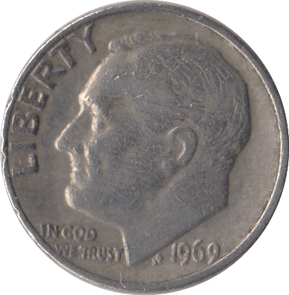 1969 USA ONE DIME - WORLD COINS - Cambridgeshire Coins