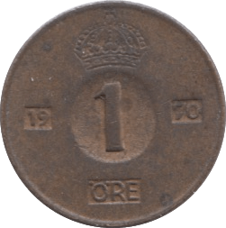 1970 1 ORE SWEDEN - WORLD COINS - Cambridgeshire Coins