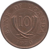 1970 10 CENTS UGANDA - WORLD COINS - Cambridgeshire Coins
