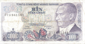 1970 1000 LIRA TURKISH BANKNOTE REF 147 - World Banknotes - Cambridgeshire Coins