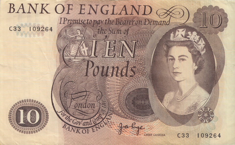 1970-1980 £10 BANKNOTE PAGE REF £10-1 - £10 Banknotes - Cambridgeshire Coins