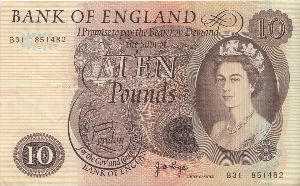 1970-1980 £10 BANKNOTE PAGE REF £10-3 - £10 Banknotes - Cambridgeshire Coins