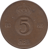 1970 5 ORE SWEDEN - WORLD COINS - Cambridgeshire Coins
