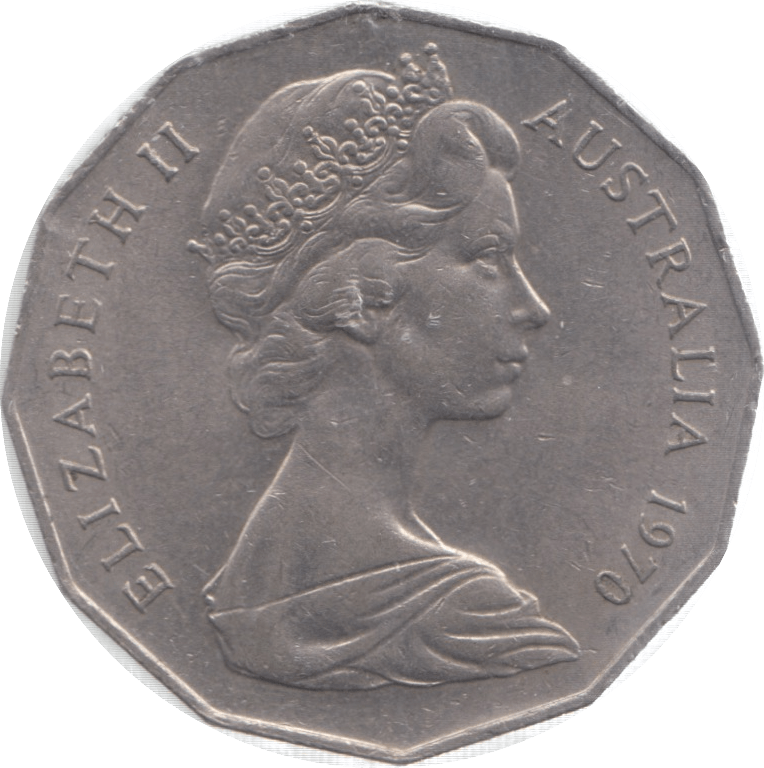 1970 AUSTRALIA 50 CENTS - WORLD COINS - Cambridgeshire Coins
