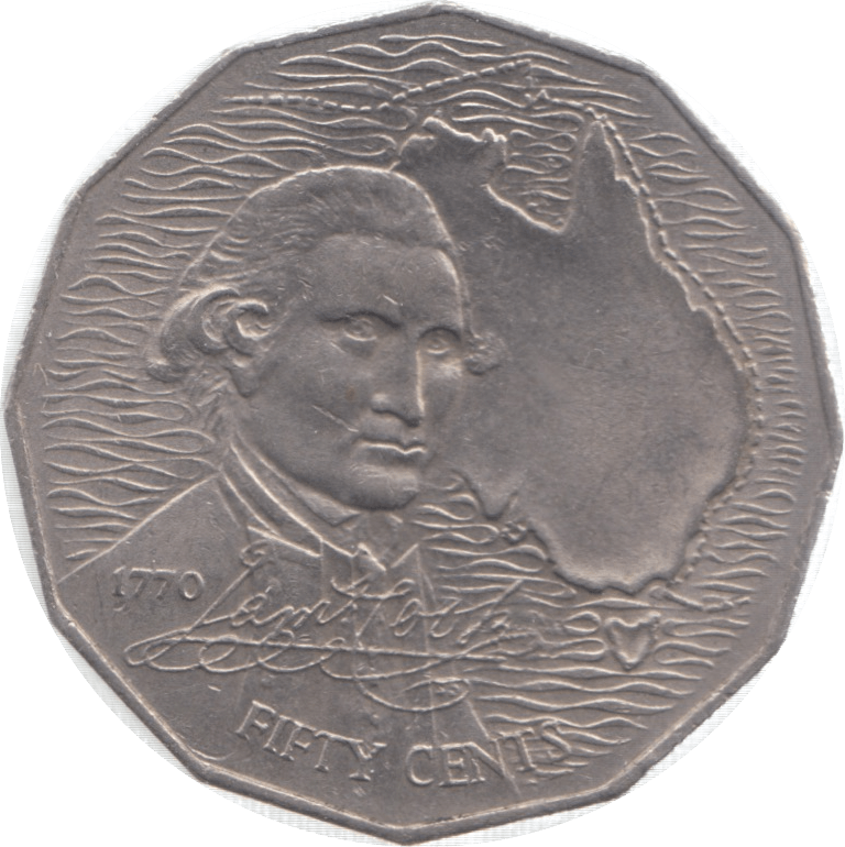 1970 AUSTRALIA 50 CENTS - WORLD COINS - Cambridgeshire Coins