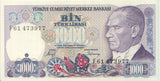 1970 BANK OF TURKEY 1000 LIRASI BANKNOTE REF 1303 - World Banknotes - Cambridgeshire Coins