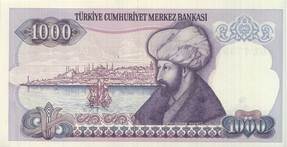 1970 BANK OF TURKEY 1000 LIRASI BANKNOTE REF 1303 - World Banknotes - Cambridgeshire Coins