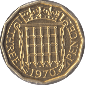 1970 BRASS THREEPENCE ( PROOF ) - Threepence - Cambridgeshire Coins