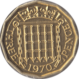 1970 BRASS THREEPENCE ( PROOF ) - Threepence - Cambridgeshire Coins