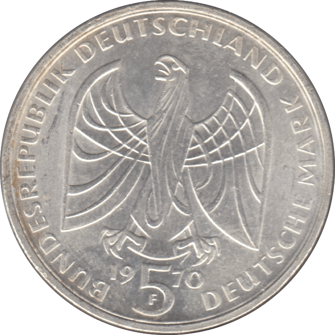 1970 GERMANY SILVER 5 MARKS ( UNC ) - SILVER WORLD COINS - Cambridgeshire Coins