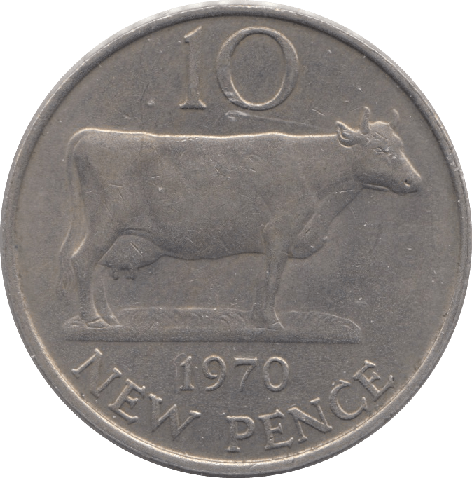 1970 GUERNSEY TEN PENNY - WORLD COINS - Cambridgeshire Coins