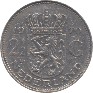 1970 NETHERLANDS 2 1/2 GULDEN - WORLD COINS - Cambridgeshire Coins