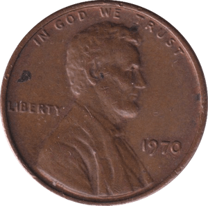 1970 ONE CENT USA - WORLD COINS - Cambridgeshire Coins